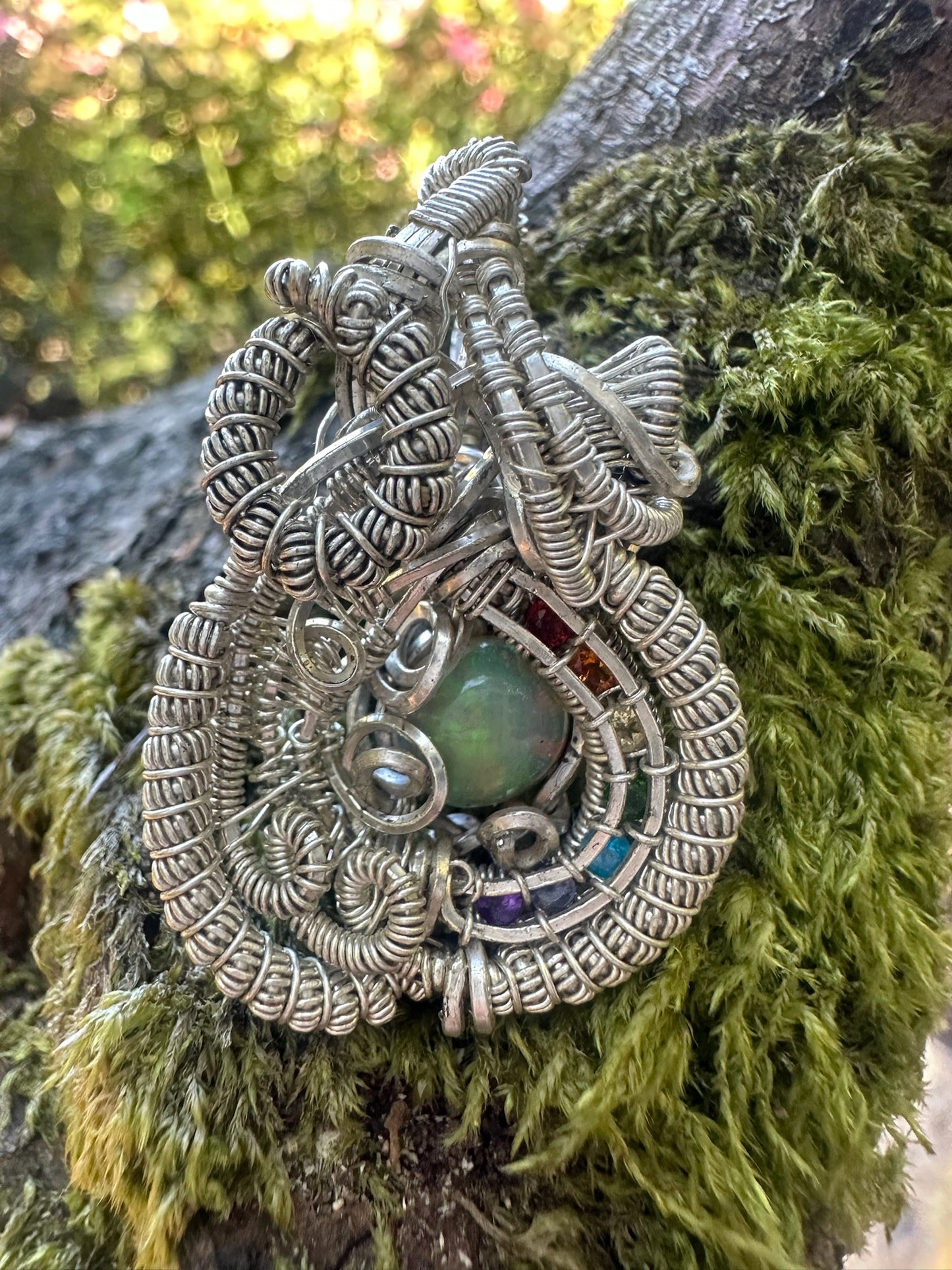 Sterling Silver Opal Pendant.