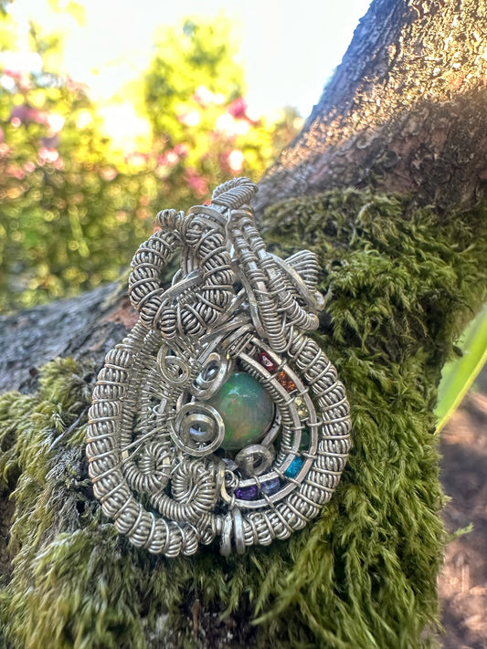 Sterling Silver Opal Pendant.